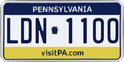PA license plate LDN1100