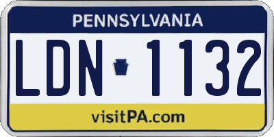 PA license plate LDN1132