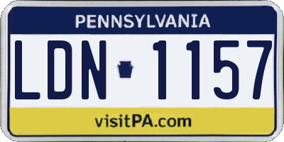 PA license plate LDN1157