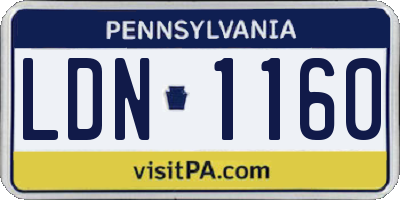 PA license plate LDN1160
