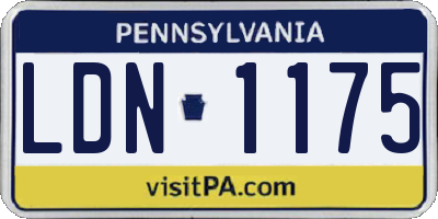 PA license plate LDN1175