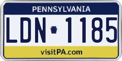 PA license plate LDN1185
