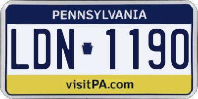 PA license plate LDN1190