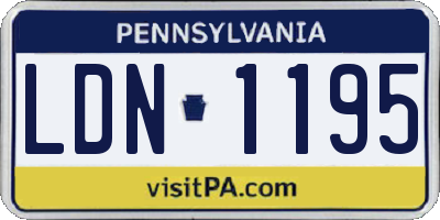 PA license plate LDN1195