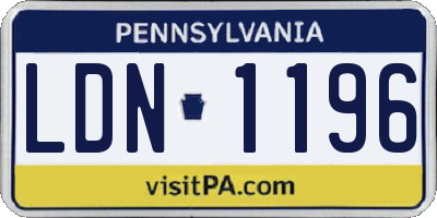 PA license plate LDN1196