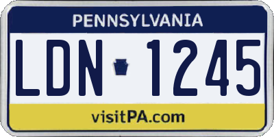 PA license plate LDN1245