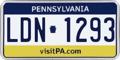 PA license plate LDN1293