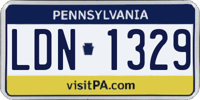 PA license plate LDN1329