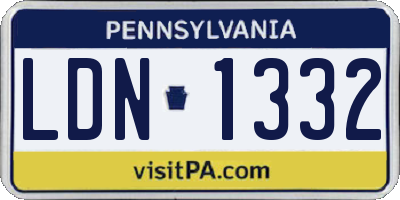 PA license plate LDN1332