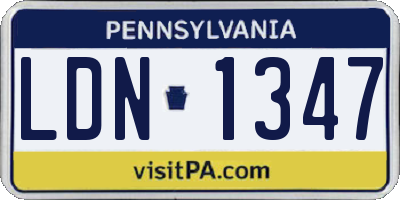 PA license plate LDN1347