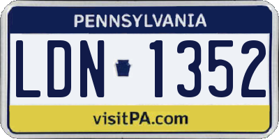 PA license plate LDN1352