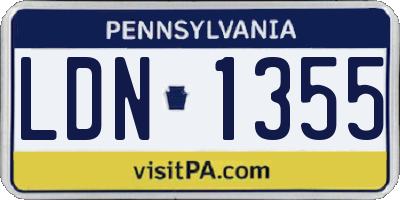 PA license plate LDN1355