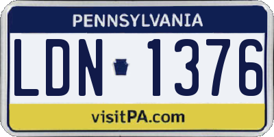 PA license plate LDN1376