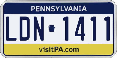 PA license plate LDN1411