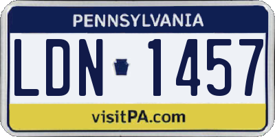 PA license plate LDN1457