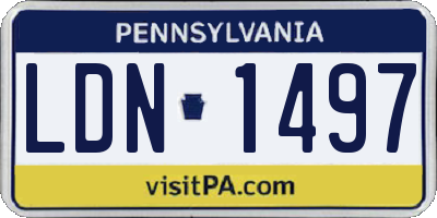 PA license plate LDN1497