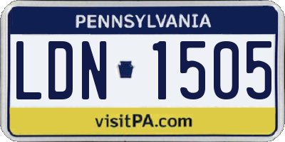 PA license plate LDN1505