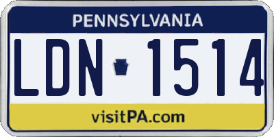 PA license plate LDN1514