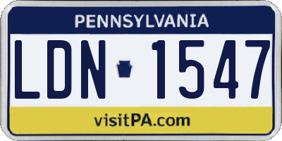 PA license plate LDN1547