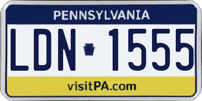 PA license plate LDN1555