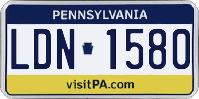 PA license plate LDN1580
