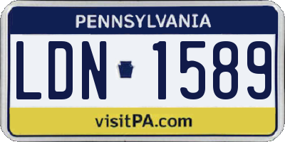 PA license plate LDN1589