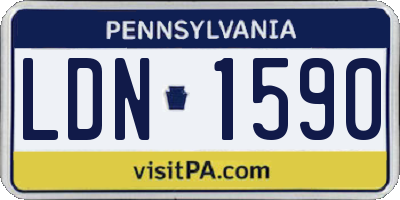 PA license plate LDN1590