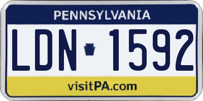 PA license plate LDN1592