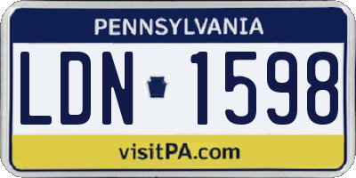PA license plate LDN1598