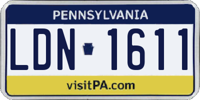 PA license plate LDN1611