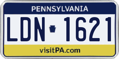 PA license plate LDN1621