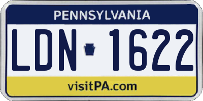 PA license plate LDN1622