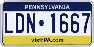 PA license plate LDN1667