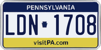PA license plate LDN1708