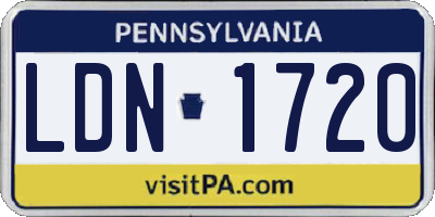 PA license plate LDN1720