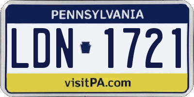 PA license plate LDN1721