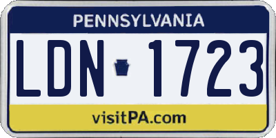 PA license plate LDN1723