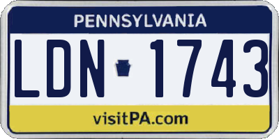 PA license plate LDN1743