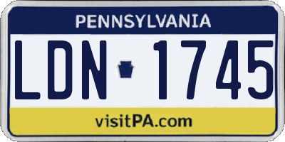 PA license plate LDN1745