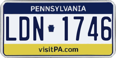 PA license plate LDN1746