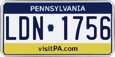 PA license plate LDN1756