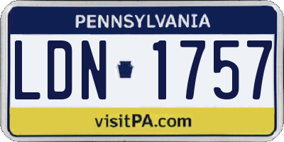 PA license plate LDN1757