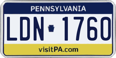 PA license plate LDN1760