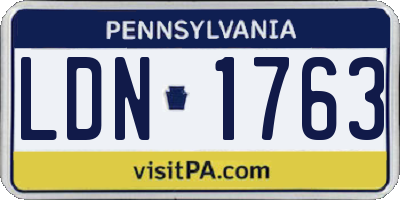 PA license plate LDN1763