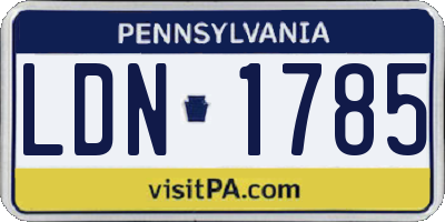 PA license plate LDN1785