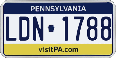 PA license plate LDN1788