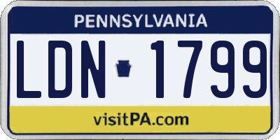 PA license plate LDN1799