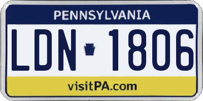 PA license plate LDN1806