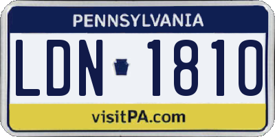 PA license plate LDN1810