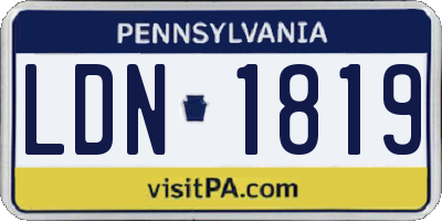 PA license plate LDN1819